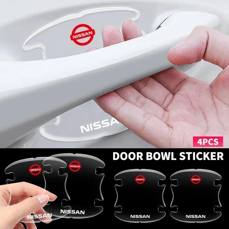 4pcs Transparent Car Door Handle Protector Film Anti Scratch Stickers For Nissan Qashqai Tiida j10 j11 2019 Car Accessories