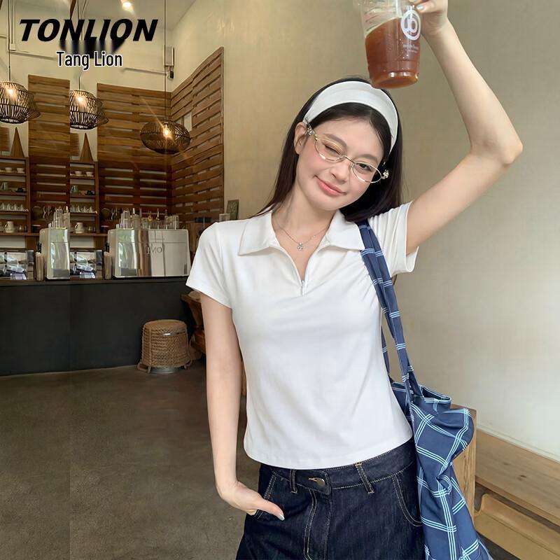 TonLion Women s Short Sleeve Polo Shirt S