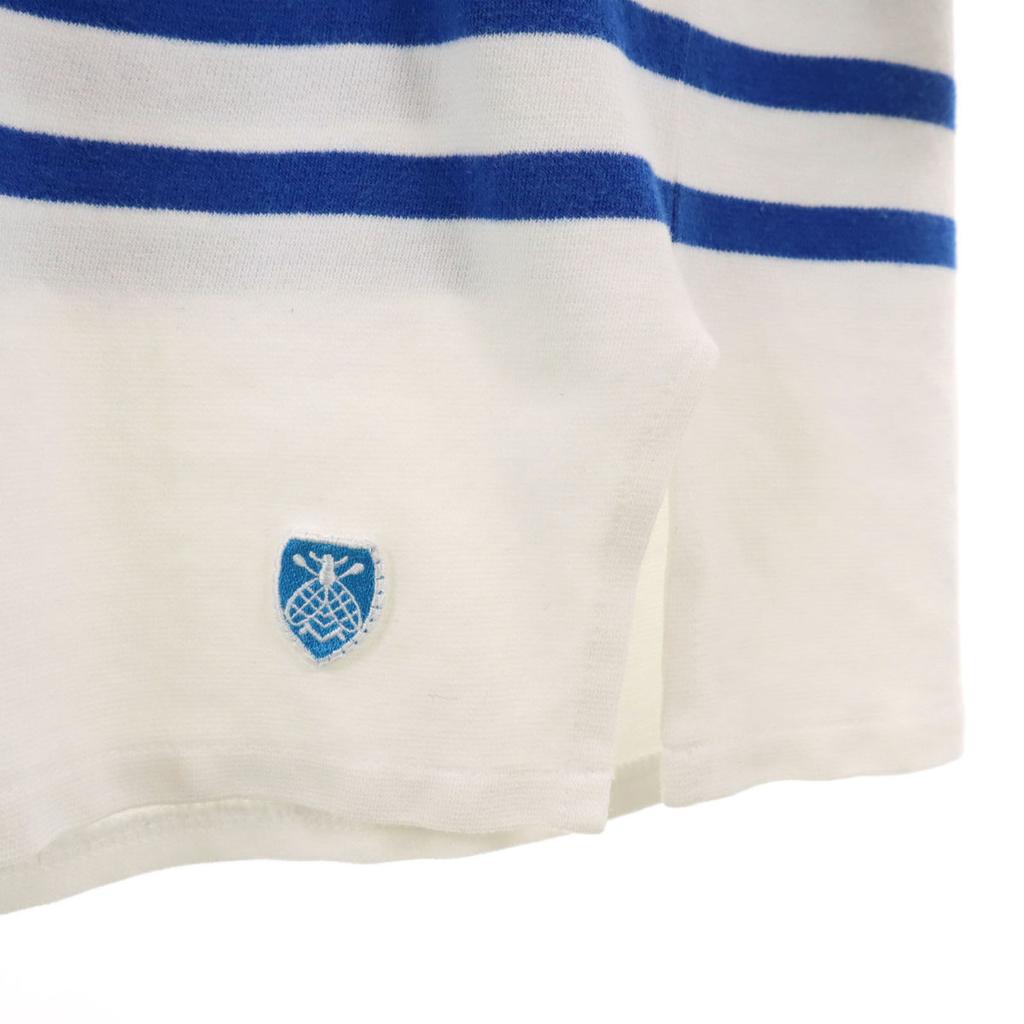 ORCIVAL Made in France Long sleeve Boat neck one piece White x blue Women Used