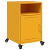 VidaXL Mustard Yellow Bedside Table 36x39x59 Cm Steel, Cabinet, Bedroom Furniture, Phone Holder, 846722