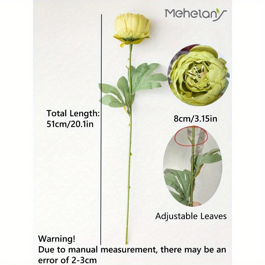 20.1Inch Artificial Peony Flower, Fake Peony Silk Flower With Long Stems, Kitchen Decor, Valentine's Day Mother's Day Gifts Birthday Graduation