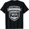 Shower Beer Meme Retro Logo Design Gift for Beer Drinkers T-Shirt