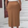 Knit Bodycon Skirt for Women High Waist Knee Length Bodycon Skirts Slit HIPS-Wrapped Casual Work Vacation Long Skirt Breathable Comfortable Plus Skirt