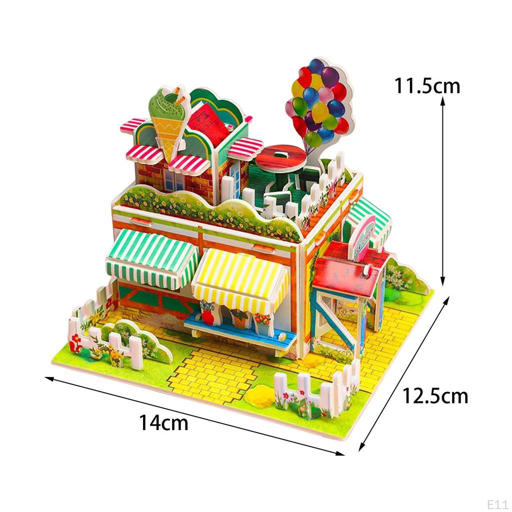 3D House Puzzle for Girls, Child Aged 6-12, Paper Cardboard Mini Craft , Creative DIY