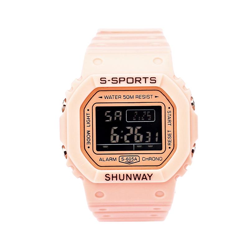 Korean Style Square Sports Watch for Students - Jelly Color, 50M Waterproof, Fashionable Design