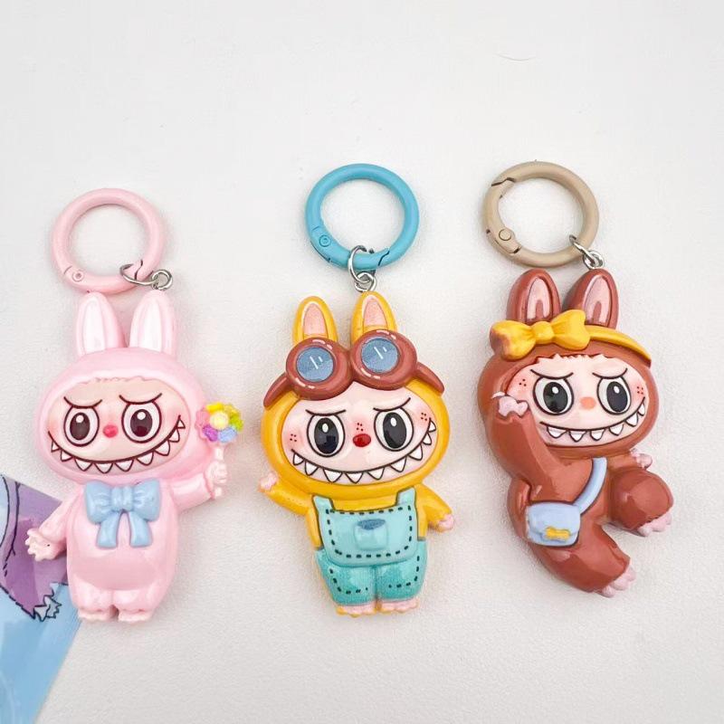 Adorable Large Labubu Cartoon Keychain Pendant for Girls' Bags & Backpacks