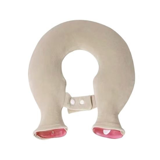 1.8L U-Shaped Hot Water Bottle Neck Shoulder Pain Relief Leak-proof PVC Hot Water Bag with Fleece Cover Hot Cold Therapy Neck Warmer Bag
