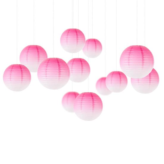 Paper Lantern Gradient Color Summer Party Wedding Lantern Decorative Light Indoor Outdoor Festive Atmosphere Decor