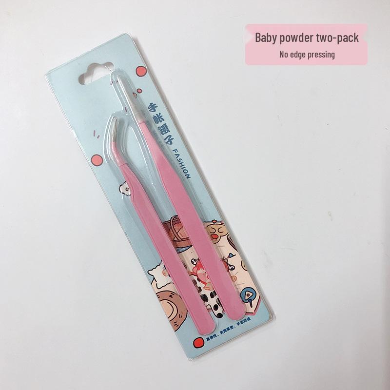 1.5mm High-Precision Stainless Steel Tweezers, Colorful Cartoon Design for DIY Journals