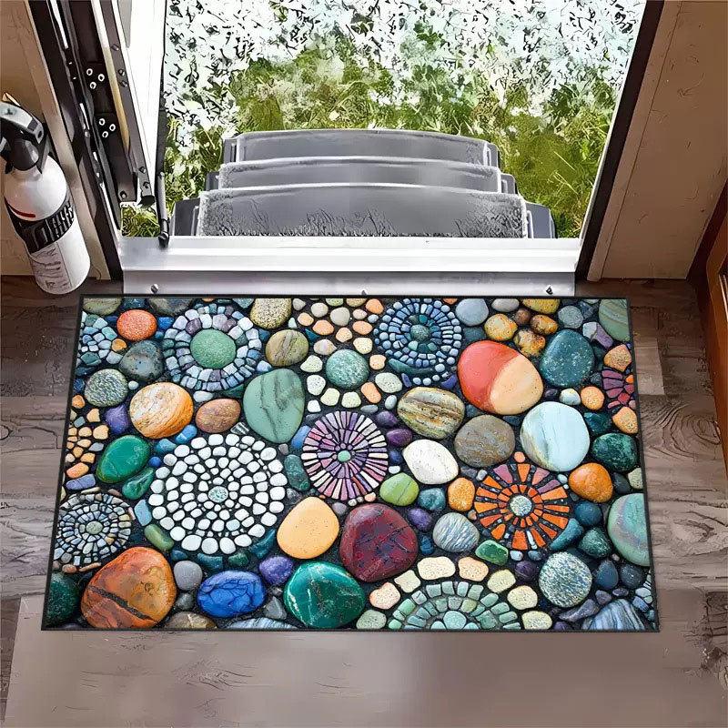 

VIKAMA Modern 3D Pebble Doormat Indoor/Outdoor Entrance Rug Stain-Resistant Non-Slip Kitchen Mat Home Decor 40x60cm 16x24inch
