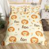Cute Cartoon Animals Bedding Set TwinKawaii Elephant Lion Print Duvet Cover for Kids Boys Bedroom DecorBoho Trees Quilt Cover