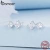 BAMOER Ohrstecker aus 925er Sterlingsilber, platiniert, kleiner, schlichter, handgefertigter, hypoallergener Alltagsschmuck
