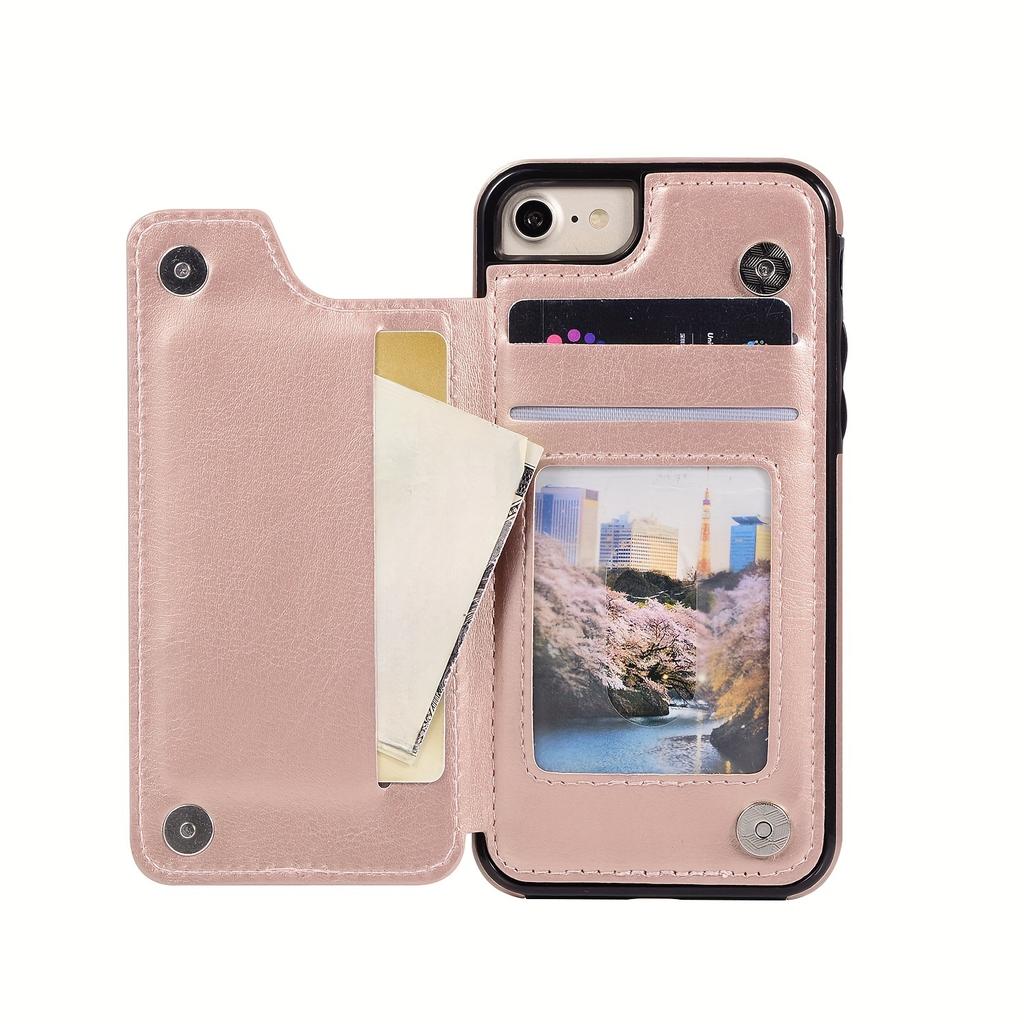 Handytasche, Brieftaschen-Handyhülle mit Kartenhalter, PU-Lederhülle mit Ständer und Kartenfächern, doppeltem Magnetverschluss und langlebiger, stoßfester Hülle für das iPhone