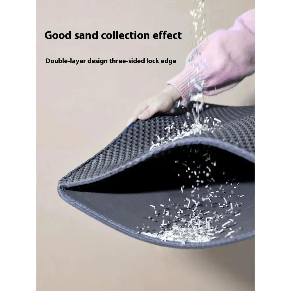 90X60CM Double Layer Waterproof Nonslip Cat Litter Mat Washable Sand Trapping Pet Toilet Mat for Cat Cleanliness in Home