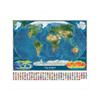 Polyester,The World Map with National Flag Painting Poster Travel Supplies/Learning,World Map Wall Decor