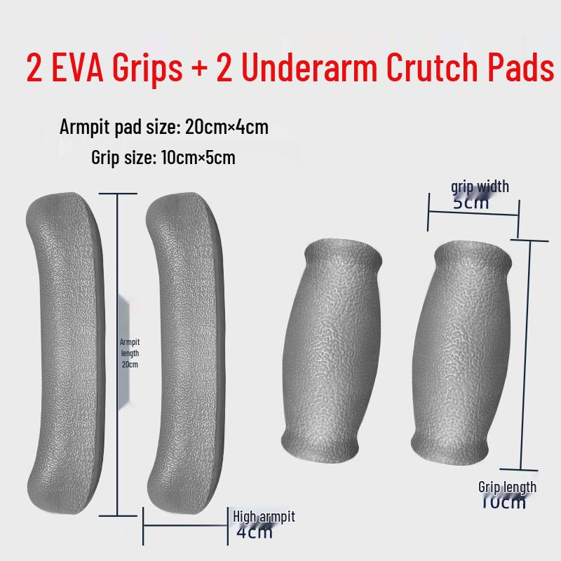 Underarm Crutch Accessories: Double Crutch Sleeves, Grip Handles, Thick Sponge Pad Covers, Soft Underarms