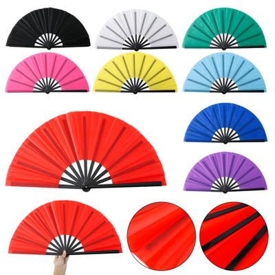Faltfächer, reine Farbe, starker Fächer aus Knochen, leicht, im Retro-Stil, Kung-Fu-Fächer, Tai-Chi-Fächer, chinesischer Tanzfächer, Party-Dekorationsfächer