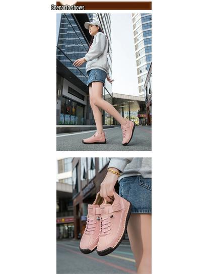 Hand-Stitched Women's Soft Sole Flat Shoes for Autumn/Winter