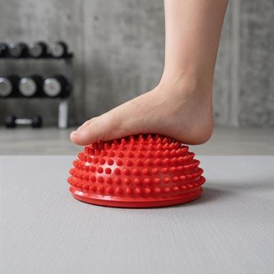 Balance Ball Anti-Slip Thickened Base Hemispheric Massage Design Sensory Development Non-turning Balance Trainer Preschool Balance Activity Toy