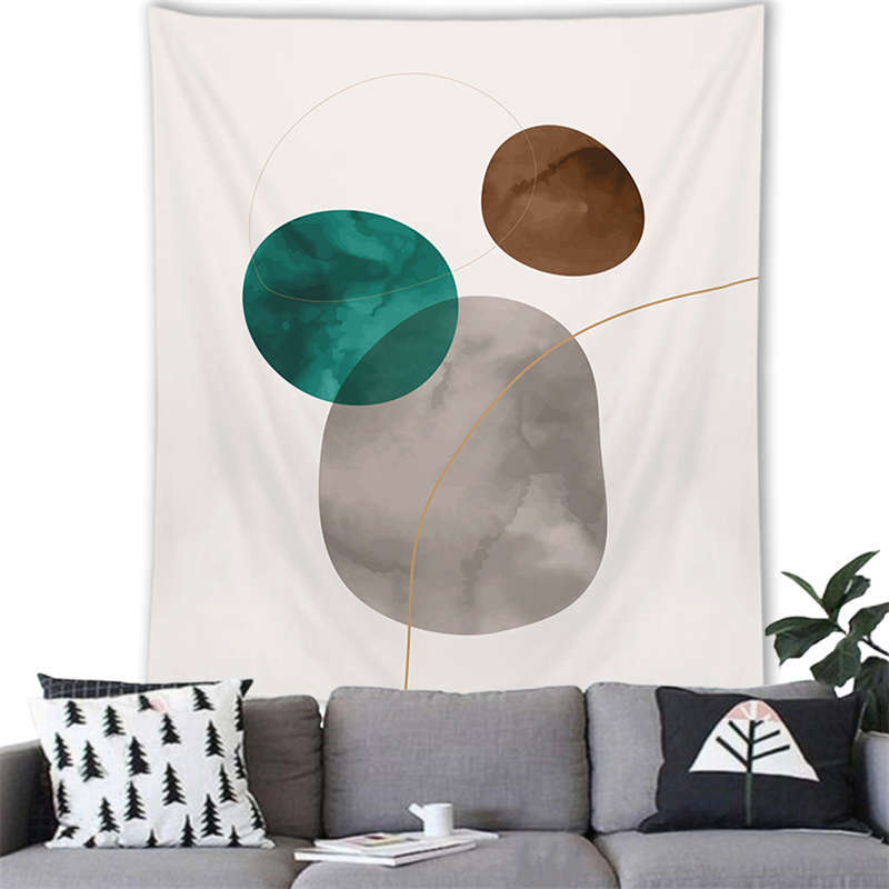 Nordic Marmorino Minimalist Landscape Digitalprinted Polyester Tapestries Living Rooms Bedrooms Macrame Wall Hanging Room