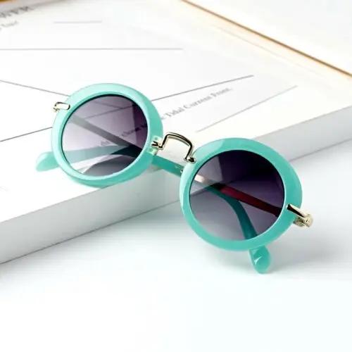 Oculos Children's Classic Retro Round Shape Frames Sunglasses New Fashion Sunshade Sunglasses UV 400 Protection Metal Mirror Legs Spectacles
