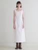 Leibeu Unbalanced Strap Long Dress In White Vw4Mo220-01