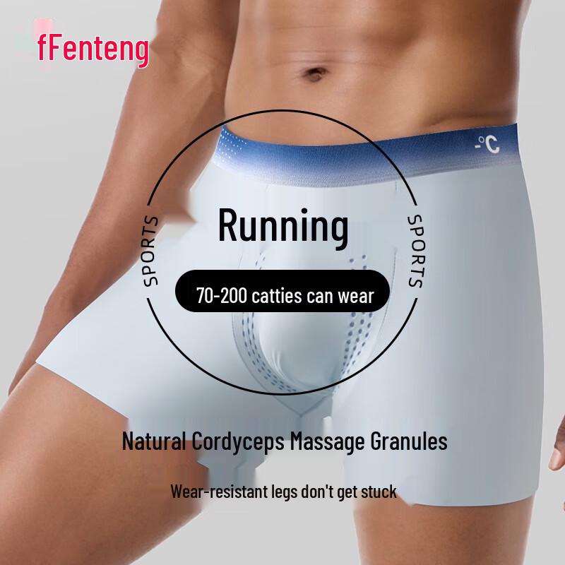 

Fenteng Men s Extended Anti-Chafe Ice Silk Boxer Briefs 5XL