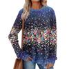 Women's Printed Lightweight Brushed-Cotton Round Neck Top
