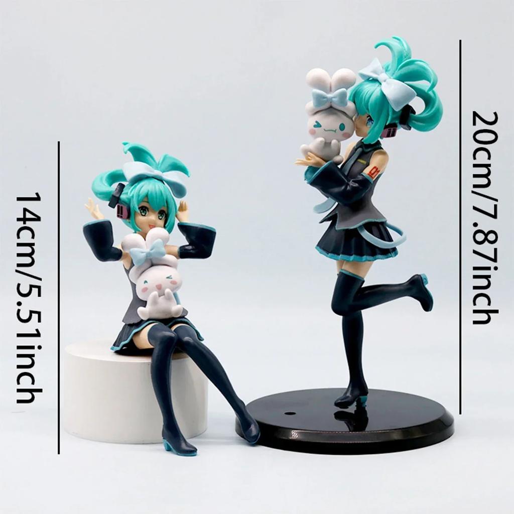 Neu  Auf Lager Hatsune Miku X Cinnamoroll Anime Figur Kawaii Miku Action Figur PVC Erwachsenen Sammlermodell Puppe Spielzeug Geschenke