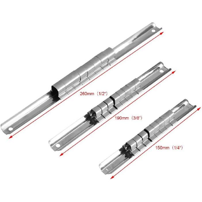 Socket Rails Organizer Socket Organizer Tray, Carbon Steel 8 Socket Rack Storage Divider Rail Tray Holder Shelf Stand Tool Organizer(1/2")