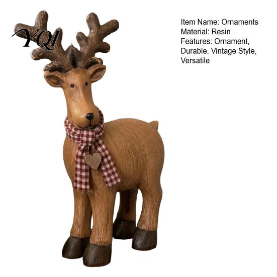 Tiered Tray Seasonal Ornaments Rustic Elk Ornament, Handcrafted Resin Deer Figurine, Decorative Figurines for Home Decor Wildlife Sculpture