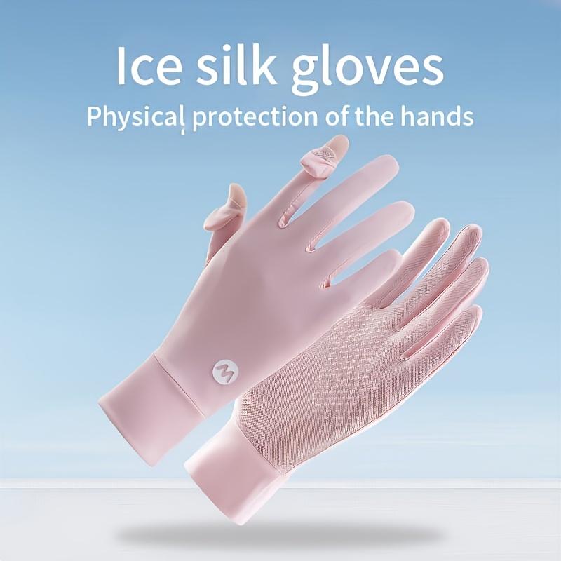 Summer Cycling Gloves Breathable Sun Protection Ice Silk Riding Gloves Non-Slip Flip Top Touchscreen Driving Fishing Gloves