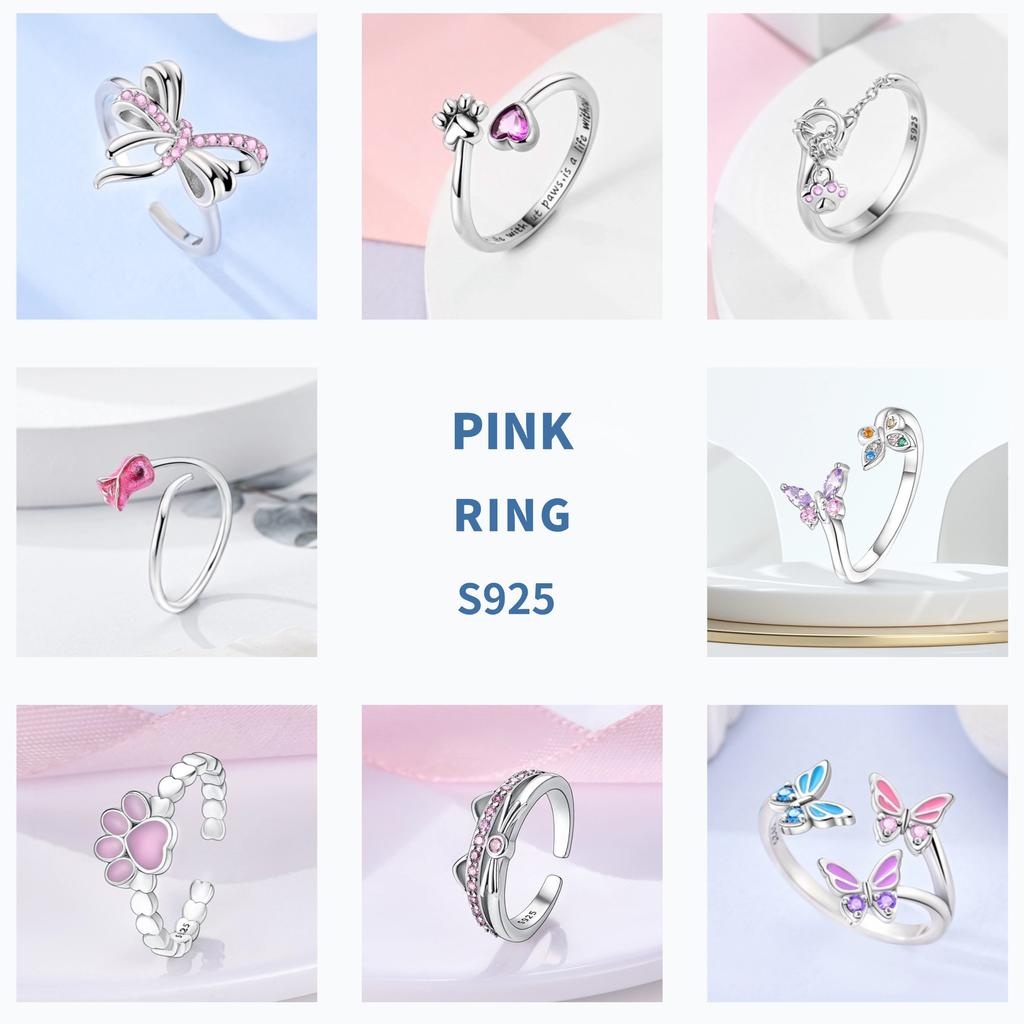 Blue Star Open Ring 925 Silver Original Clover Dragon Adjustable Ring For Women Wedding Anniversary Finger Jewelry Gift