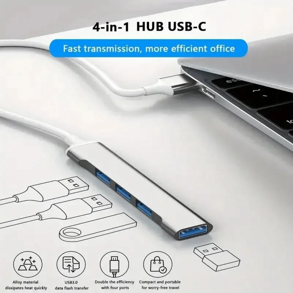 USB C HUB 3.0 Type C Extender 4 Port Splitter Adapter OTG Docking Station For Phone Macbook Pro 13 15 Air PC Laptop Computer Hub