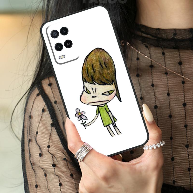 Cartoon Aesthetic Yoshitomo Nara Case For Oppo A16 A76 A96 A17 A18 A60 A80 A40 A38 A58 A78 A98 A94 A74 A54 A15 A57 A77 A5 Pro