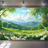 A Party Flag with a Spring Flower Background for Taking Photos. Very Suitable for Home Room and Wall Decoration