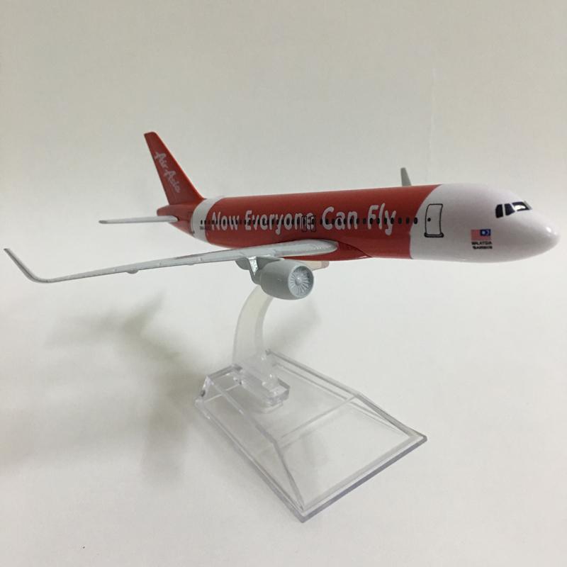 16/20cm Diecast Metal  Air Asia A320 Plane Airplane Model Aircraft Model Toy for Christmas Gift Collection