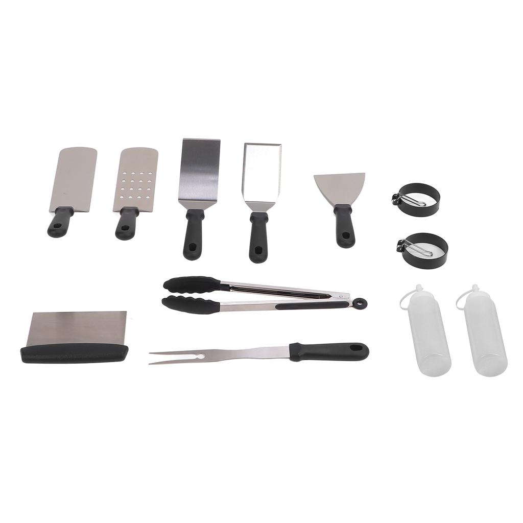12Pcs Stainless Steel Grilling Kit Food Grade Material Heat Resistant BBQ Grill Tool Set with for