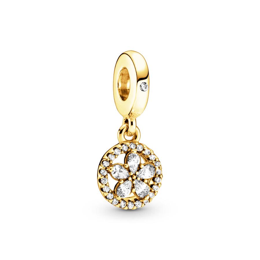 Sparkling Gold Plated Snowflake Collection Charm Bead Charms Icy Snowflake Drop Pendant Festive Snowflake Bead Charms Compatible With Authentic Bracel