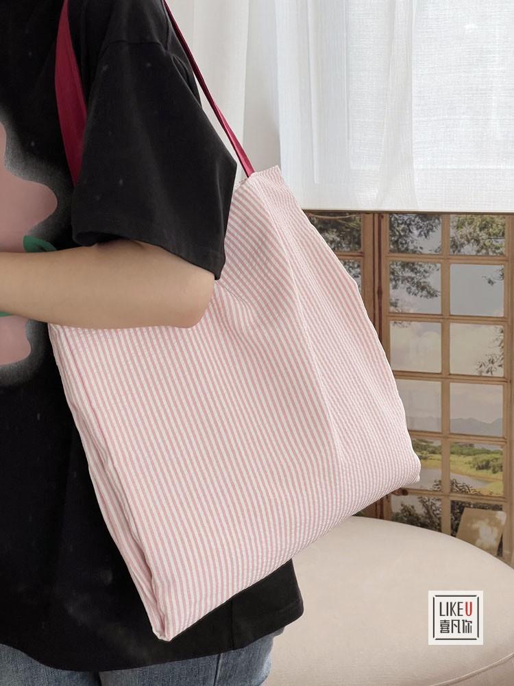 

Fashi Plaid Tote Bag Commuter Large Capacity Women s Bag Literary Handbag Casual Canvas Niche Design Shoulder Bag