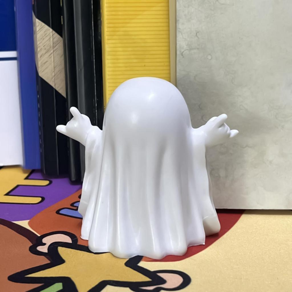 Halloween Ghost Figurine Halloween Humorous White Ghost Cute Rock-And-Roll Tabletop Seasonal Ornaments Home Decoration
