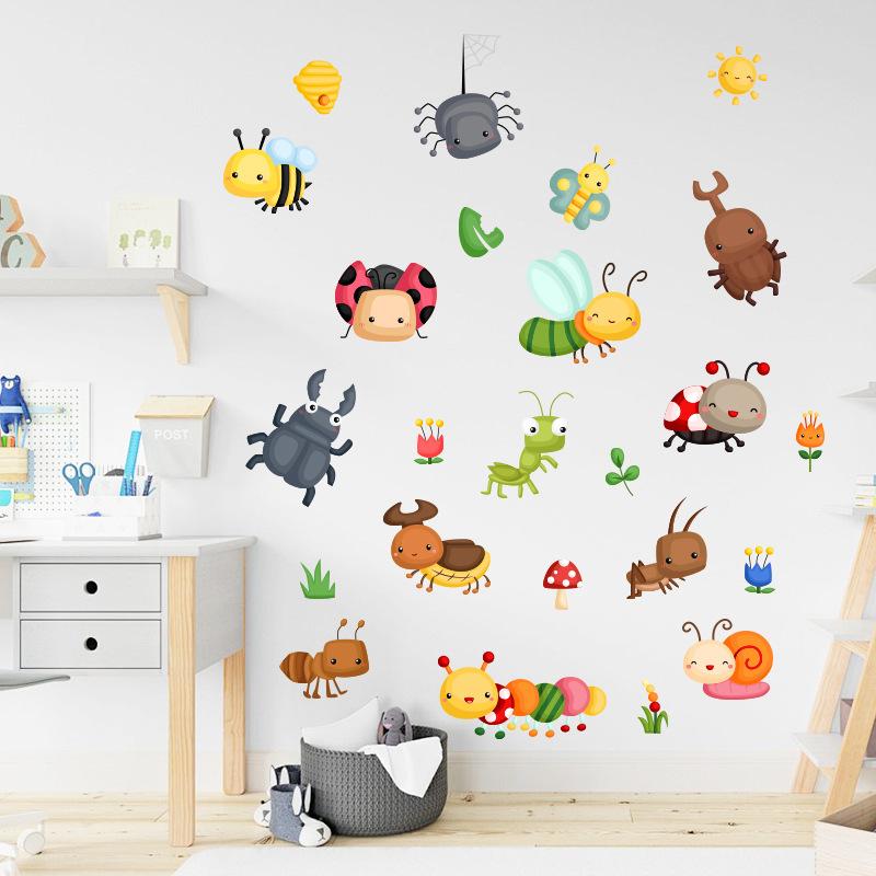 DIY Cartoon Wall Stickers Animal English Letters Astronaut Space Decals for Kids Room Nursery Living Room Decor Self Adhesive Vinyl Art