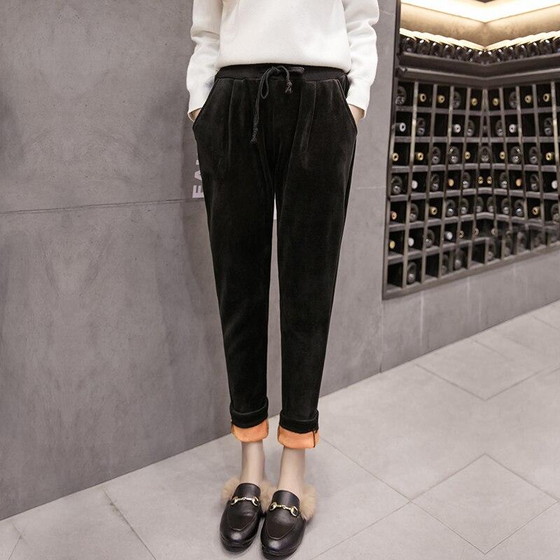 2022 Winter simple leisure Warm Sweatpants High Waist Casual Velvet Pants Women WomenPants Thick Fleece high street Trousers