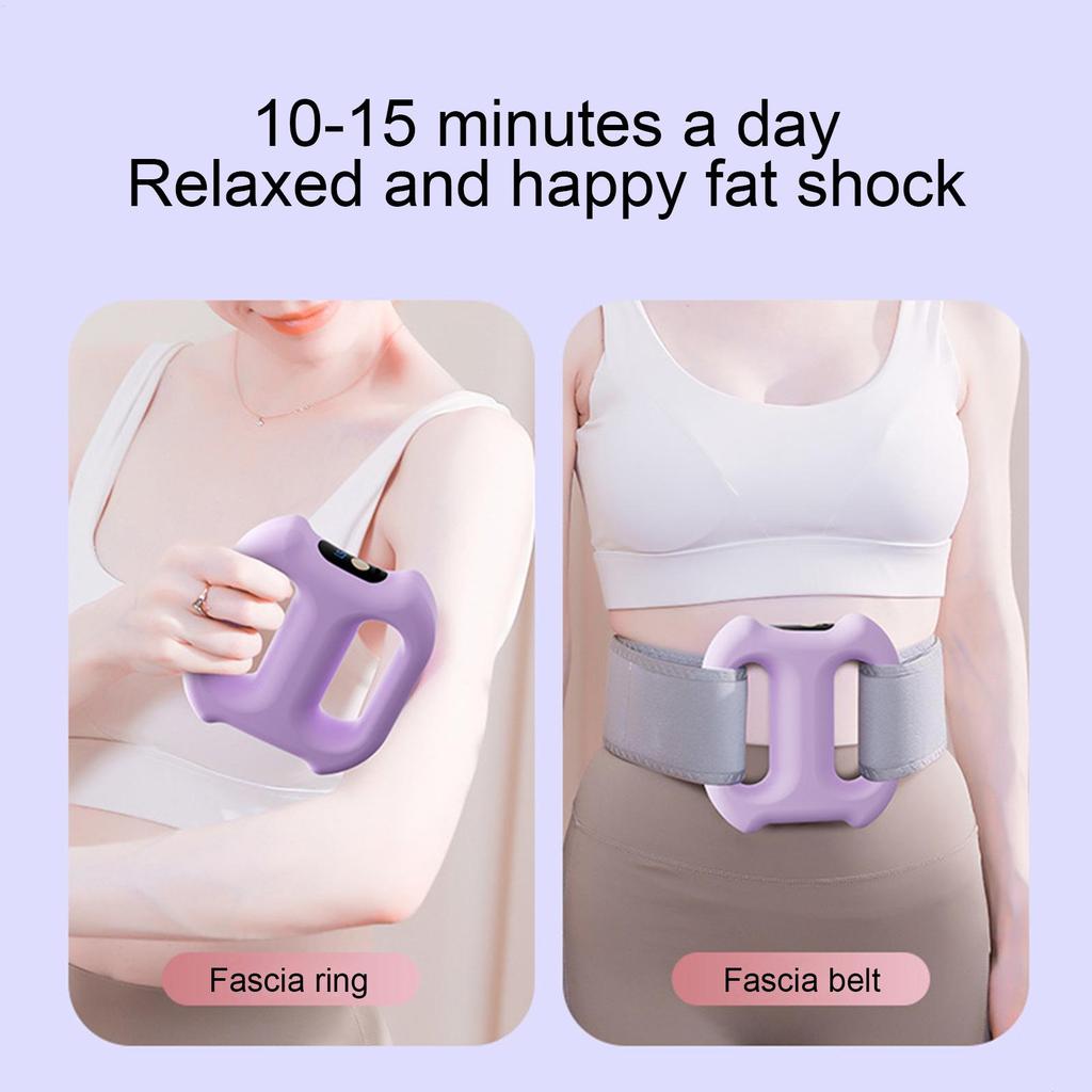 Full Body Fascia Ring 5-Speed Fascia Impact Silicone Ring Type-C Rechargeable Ergonomic Fascia Massager with Adjustable Belt