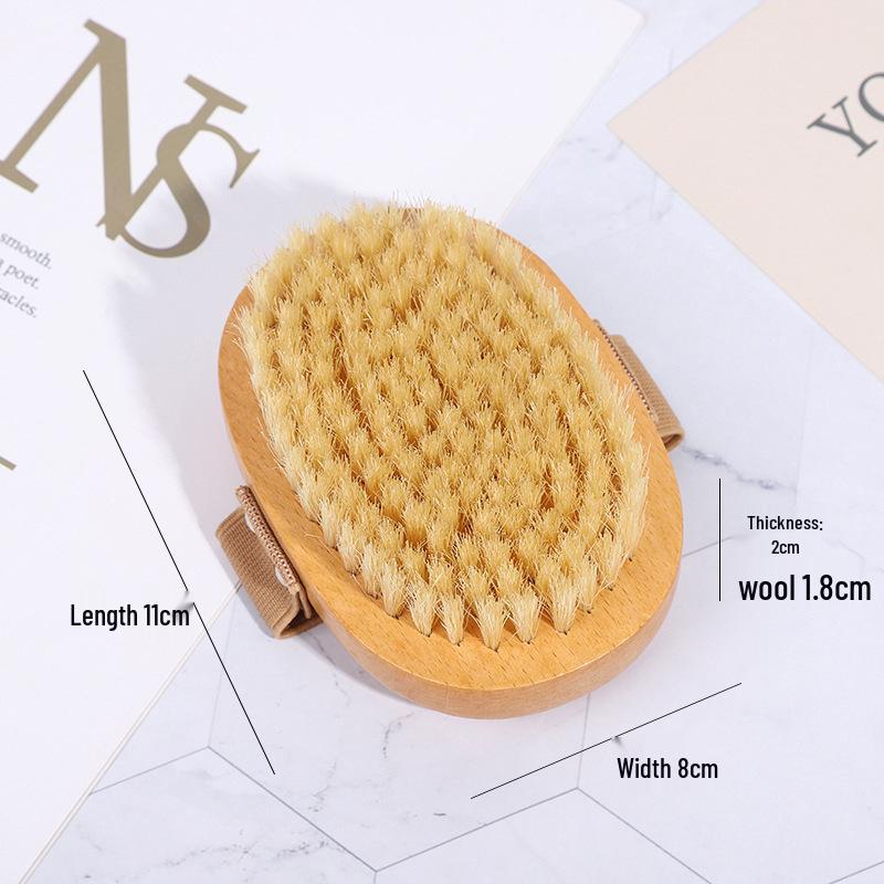 

Natural Boar Bristle Body Brush for Bath and Dry Brushing - Soft Back Scrubber