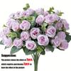 10-Head Artificial Rose Bouquet for Weddings and Parties