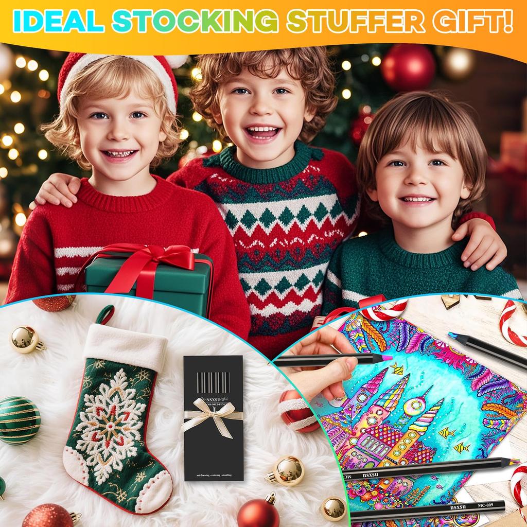 nsxsu Rainbow Jumbo Colored Pencils for Multicolored Art Supplies for and 16-Piece Adults, Pencils, Drawing, Coloring, Sketching, Pre-Sharpened