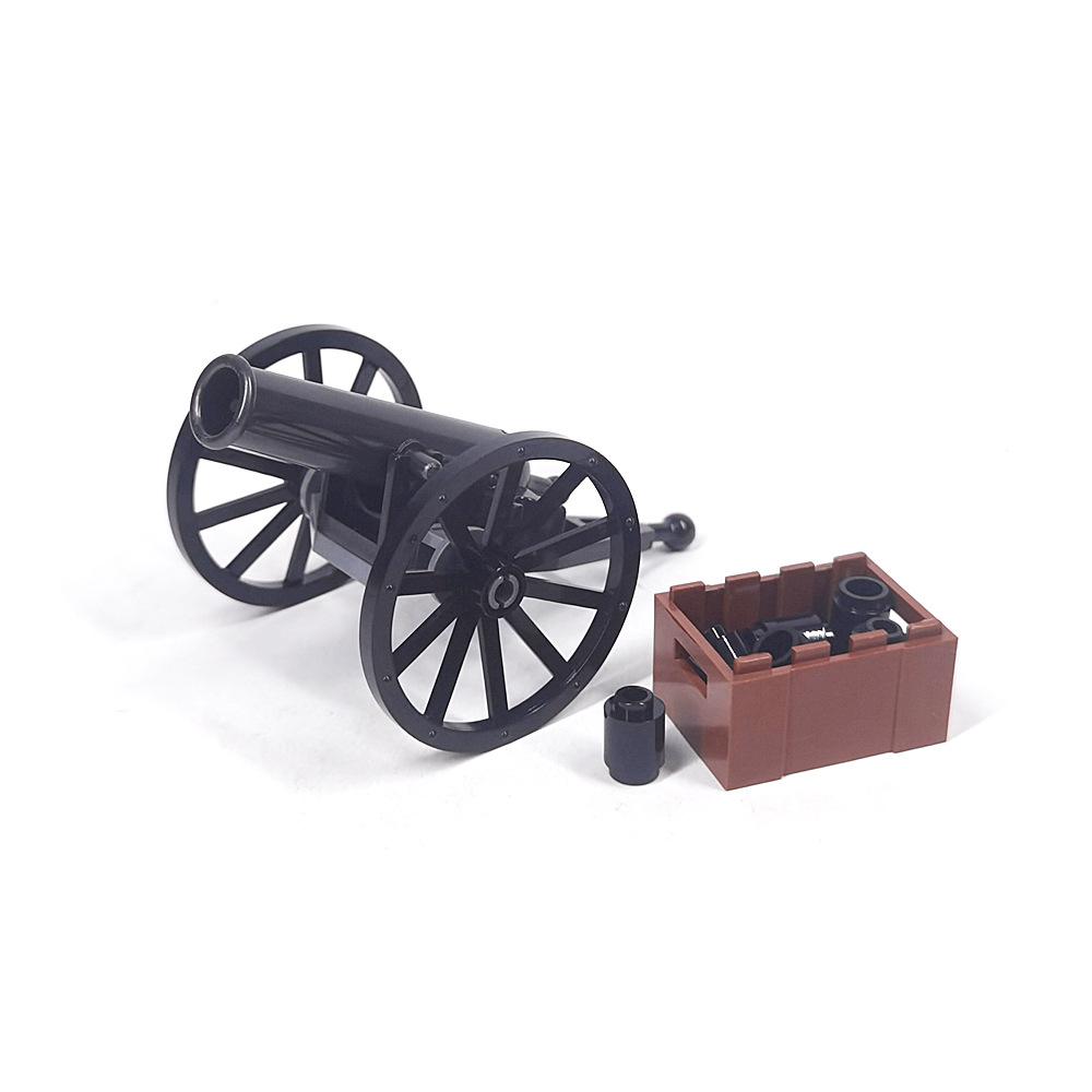 Medieval Military Cannon Small Particle Soldier Figurine Building Block Pirate Ship Artillery Scene Ornament Toy