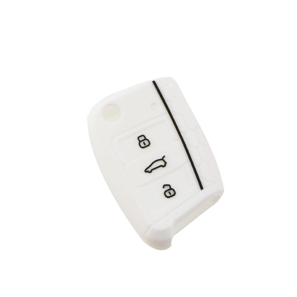 Etui na kluczyk samochodowy do VW Volkswagen Golf 7 MK7 3 przyciski Składany pilot do Seat do Skoda Silikonowa Osłona Obudowa Fob