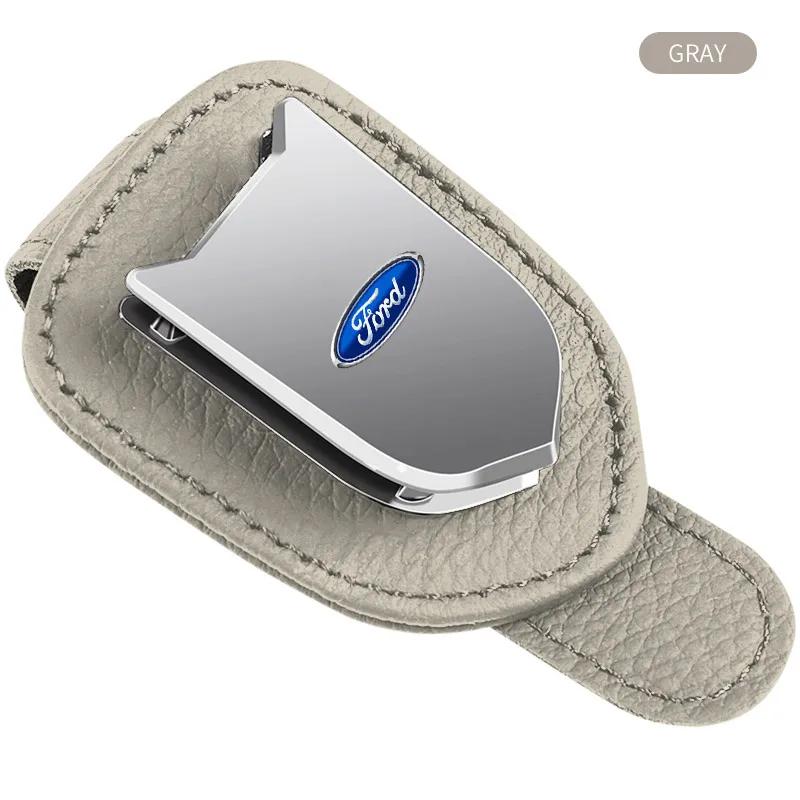 Samochodowy Klips do Przechowywania Okularów Uchwyt na Okulary Przeciwsłoneczne na Osłonę Przeciwsłoneczną Super włókno skóra Dla Ford Ranger Focus Kuga Mustang Mondeo Fusion Esco